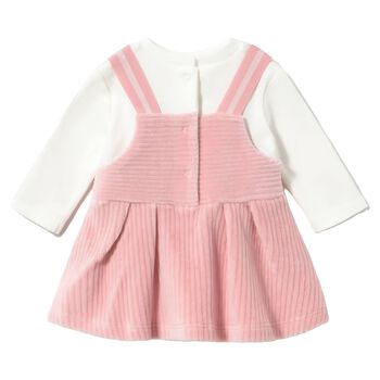Baby Girls Ivory & Pink Teddy Bear Dress