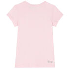 Girls Pink & Silver Logo T-Shirt, 2, hi-res