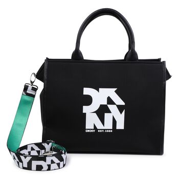 Girls Black Logo Tote Bag