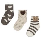 Younger Girls Beige, Ivory & Grey Socks ( 3 Pack ), 1, hi-res