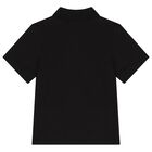 Boys Black Logo Polo Shirt, 1, hi-res
