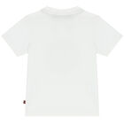 Younger Boys White & Gold Logo T-Shirt, 1, hi-res