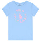 Girls Blue Logo T-Shirt, 2, hi-res