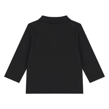 Younger Boys Black Logo Polo Shirt