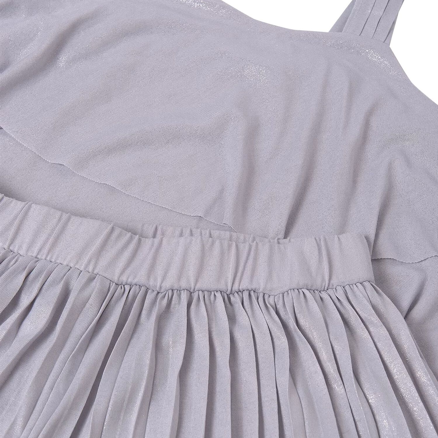 Girls Silver Pleated Trouser Set, 1, hi-res