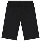 Boys Black Logo Shorts, 3, hi-res