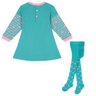 Girls Green & Pink Dress Set, 1, hi-res