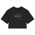 Girls Black Logo T-Shirt, 1, hi-res
