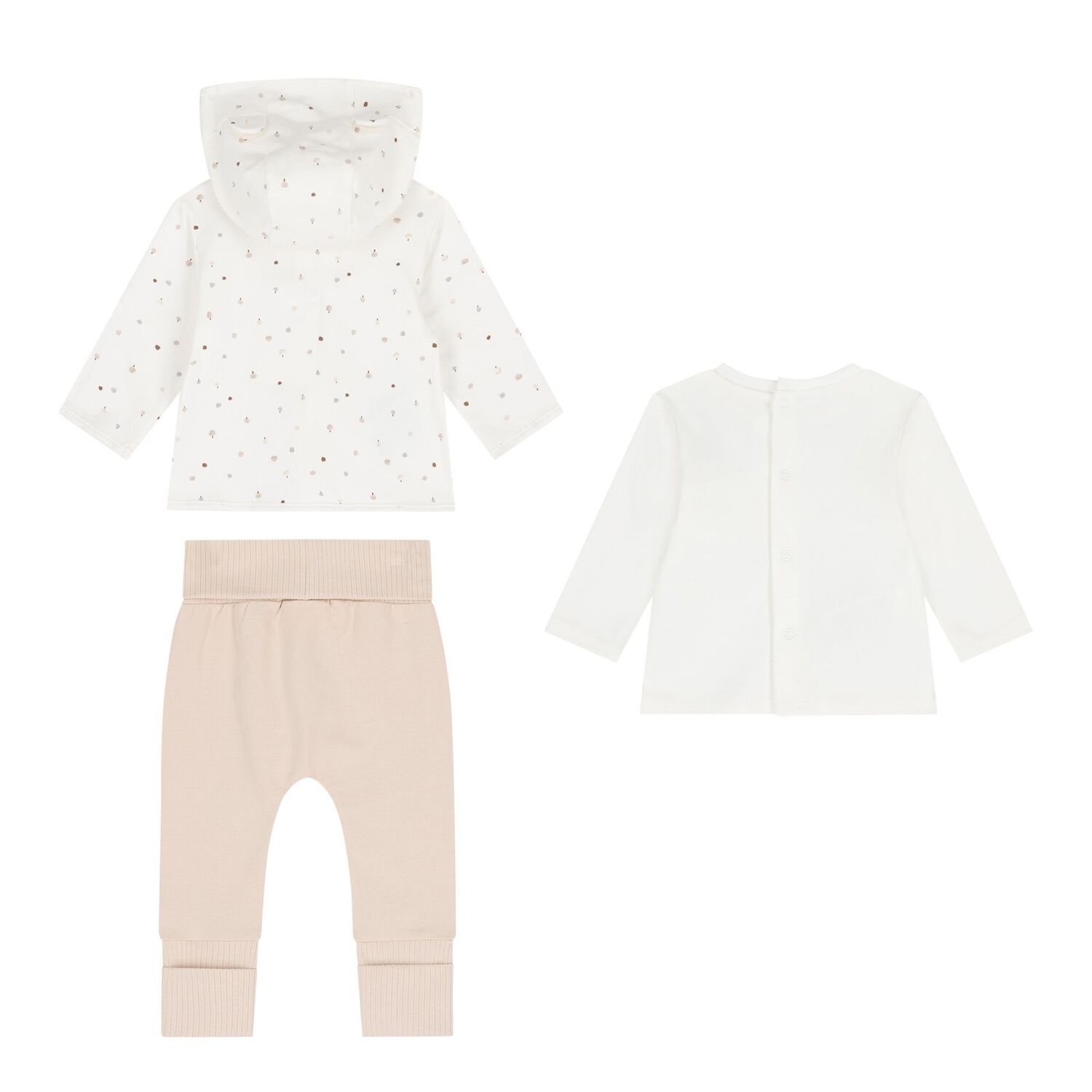 Ivory & Beige 3 Piece Baby Tracksuit, 1, hi-res image number null