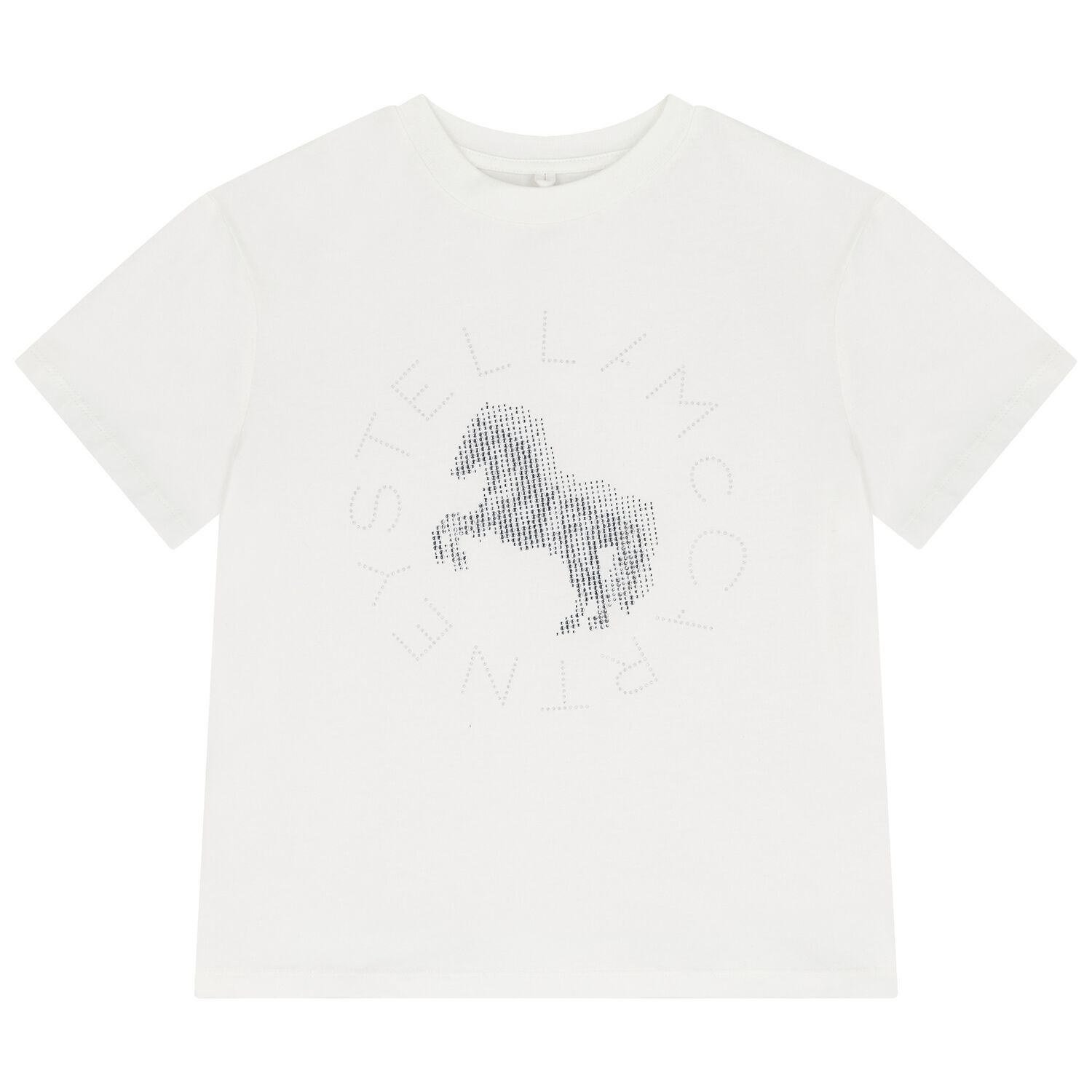 Girls Ivory Horse Logo T-Shirt, 1, hi-res