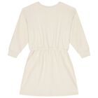 Girls Ivory Logo Dress, 2, hi-res