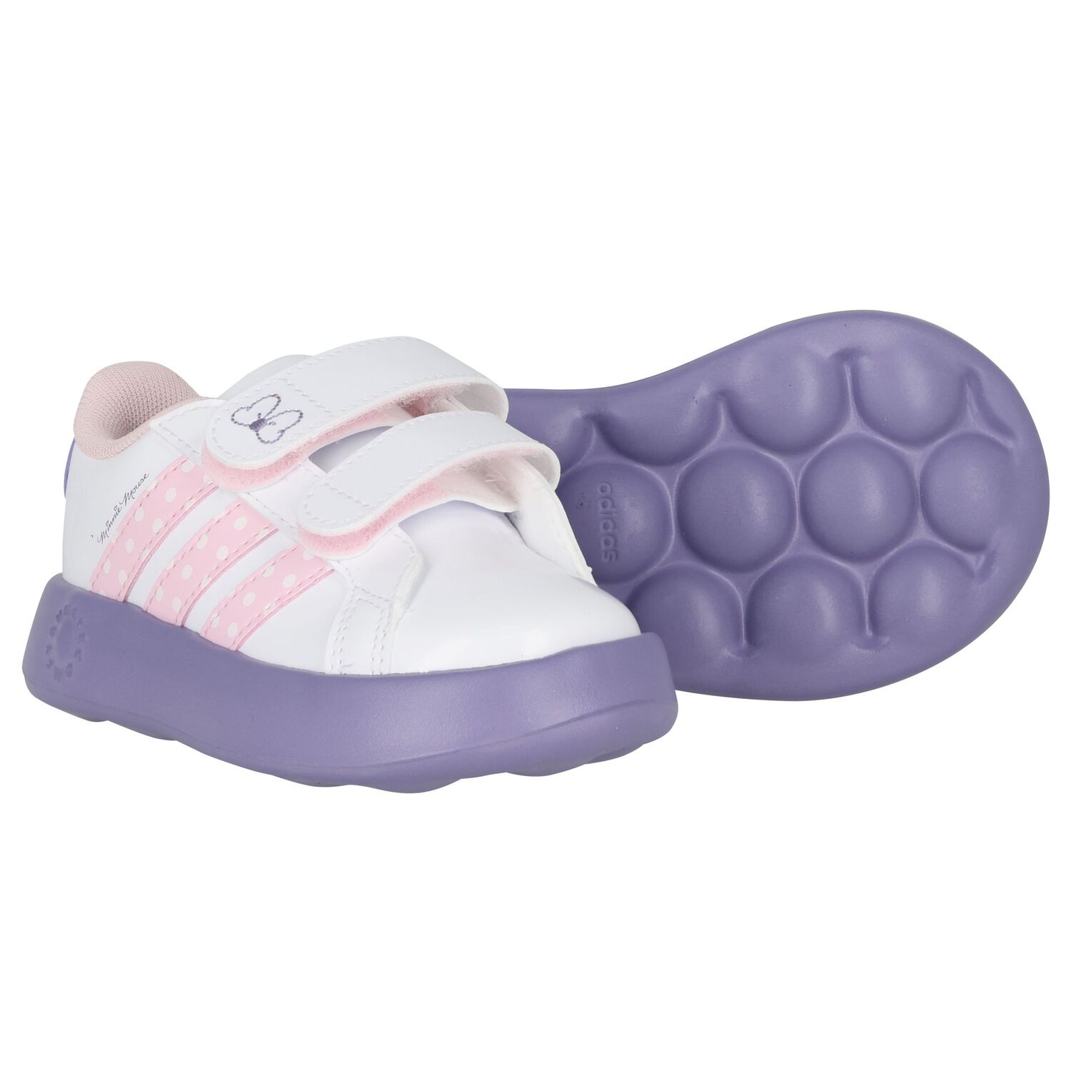 Girls White & Purple Minnie Mouse Disney Grand Court Trainers, 1, hi-res