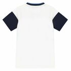 Boys White, Navy & Light Blue Logo T-Shirt, 3, hi-res