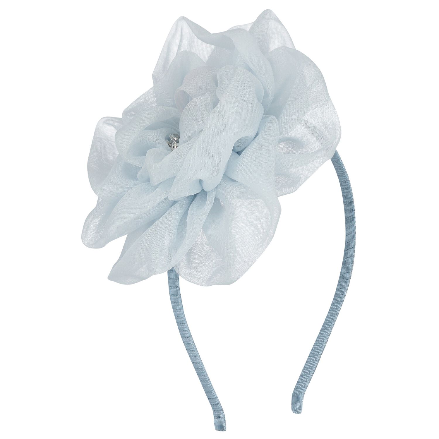 Girls Blue Flower Headband, 1, hi-res