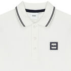 Boys White Logo Polo Shirt, 1, hi-res