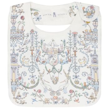 Ivory & Blue Toile de Jouy Baby Bib