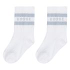 Ivory & Blue Leather Baby Pre Walker Shoes Set, 1, hi-res