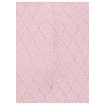 Younger Girls Pink Diamond Jacquard Tights