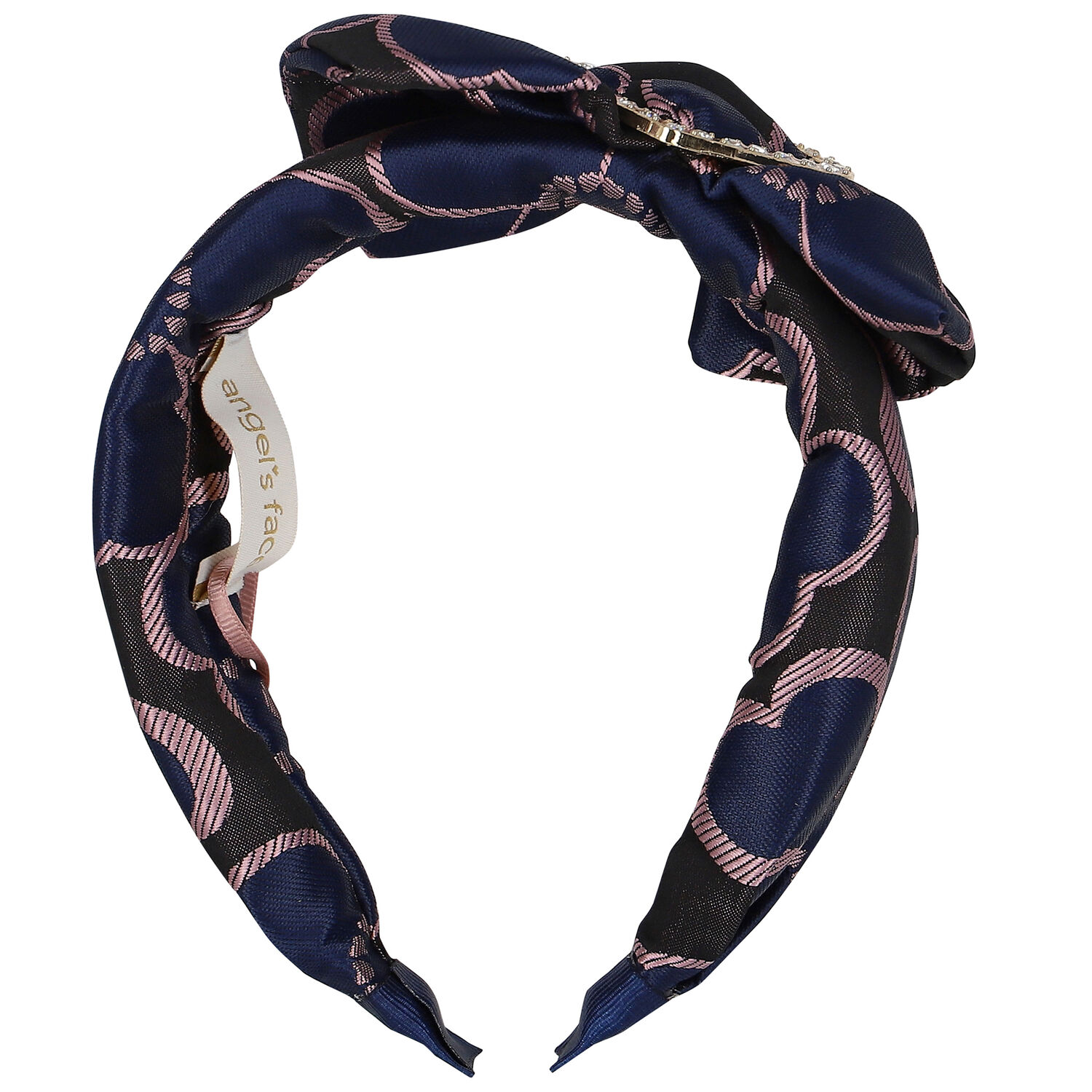 Girls Navy Heart Headband, 5, hi-res