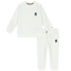 Baby Boys White Logo Tracksuit, 1, hi-res