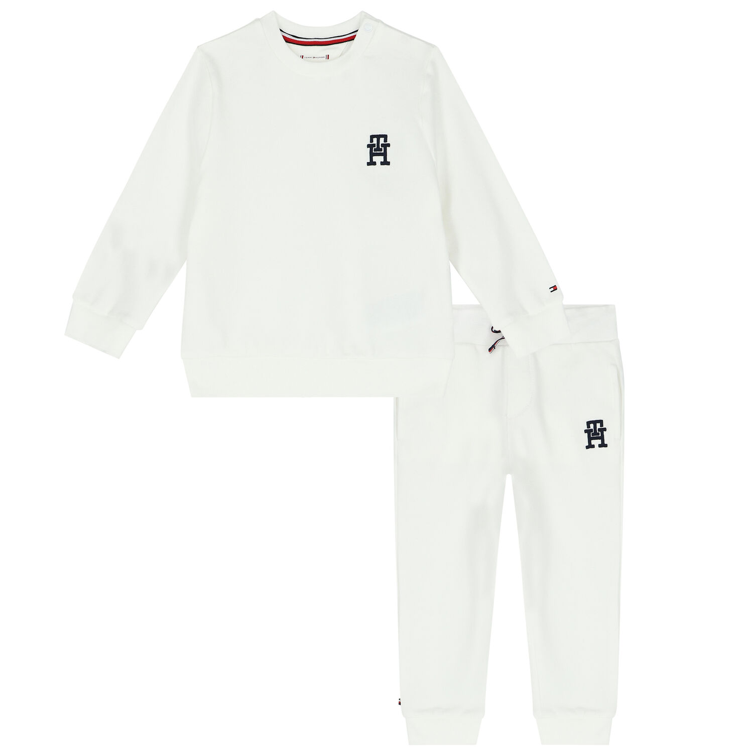 Baby Boys White Logo Tracksuit, 1, hi-res