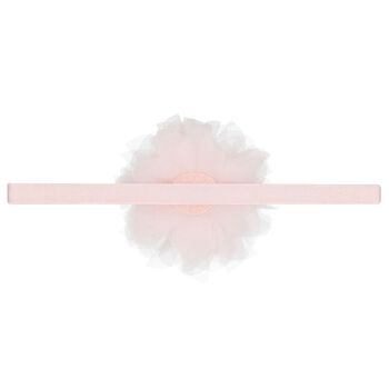 Girls Pink Tulle Flower Headband