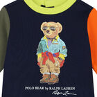 Baby Boys Navy Polo Bear Romper, 1, hi-res