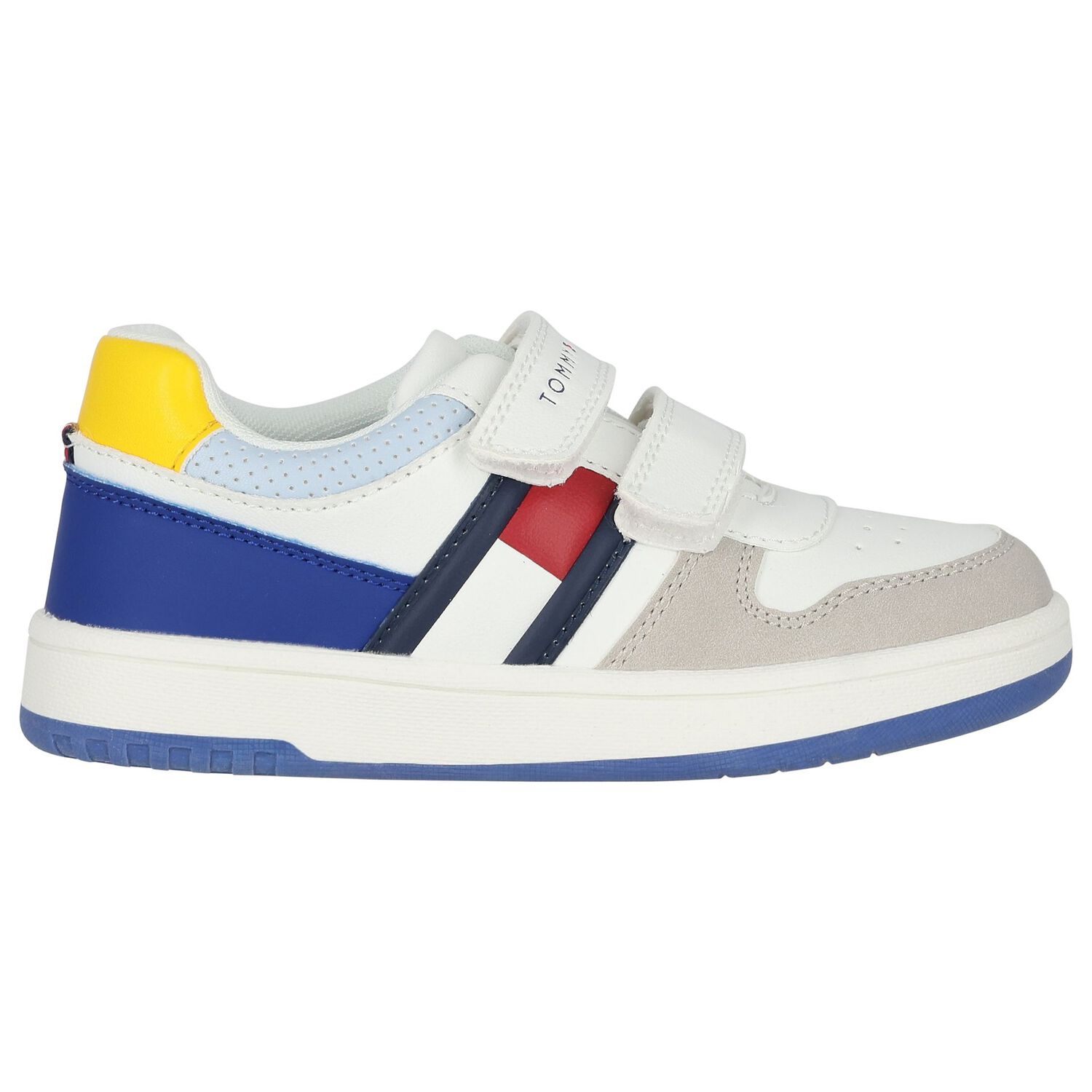 Boys White Logo Leather Trainers, 1, hi-res