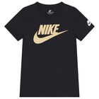 Boys Black Logo T-Shirt, 4, hi-res