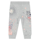Younger Girls Grey Logo Joggers, 1, hi-res