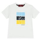 Younger Boys White Logo T-Shirt, 1, hi-res