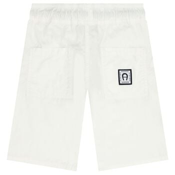 Boys White Logo Shorts