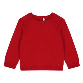 Younger Boys Red Knitted Jumper