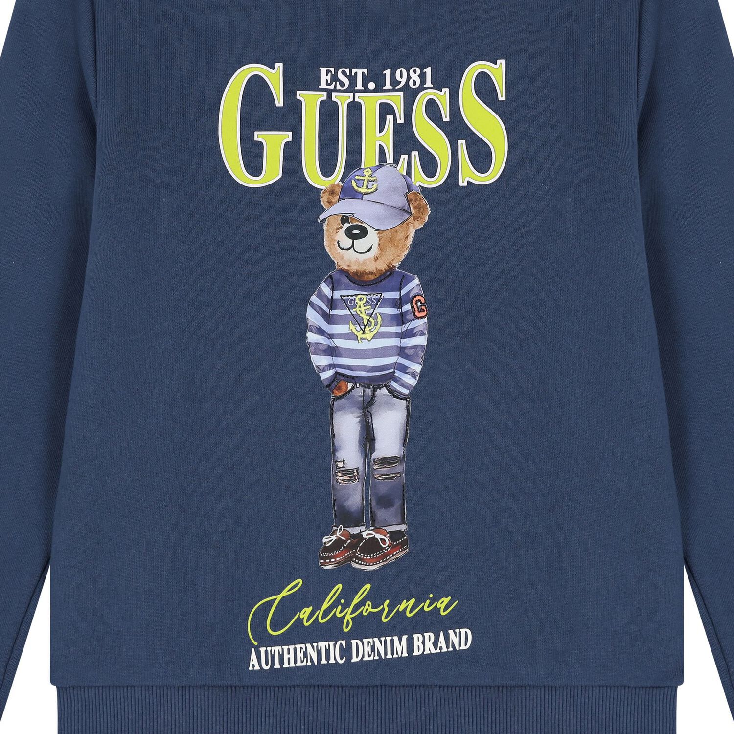 Boys Blue Teddy Bear Logo Sweatshirt, 2, hi-res image number null