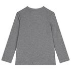 Boys Black & Grey Cotton Logo Long Sleeve Top( 2-Pack ), 2, hi-res