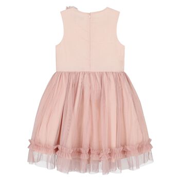 Girls Pink Tulle Flower Dress