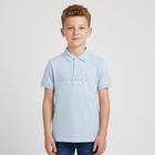 Boys Blue Logo Polo Shirt, 1, hi-res