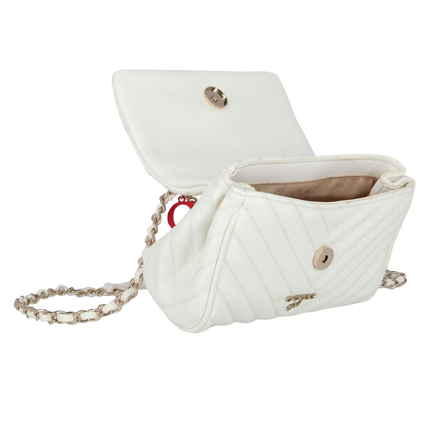 Girls White Logo Handbag, 2, hi-res