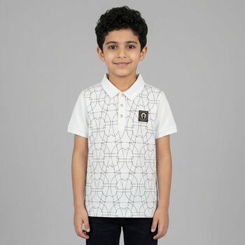 Boys White Logo Polo Shirt