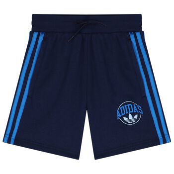 Navy Blue Trefoil Logo Shorts