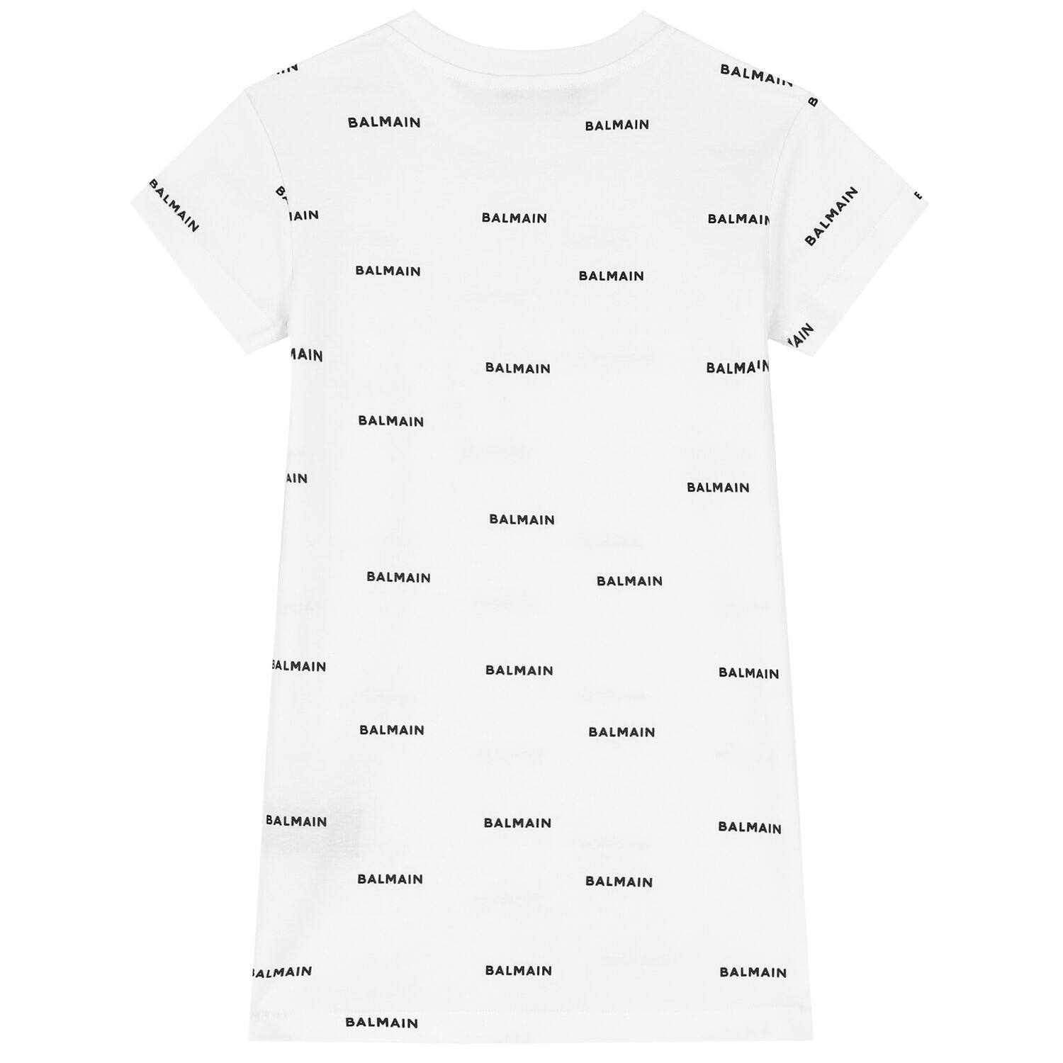 Girls White & Black Logo Dress, 1, hi-res