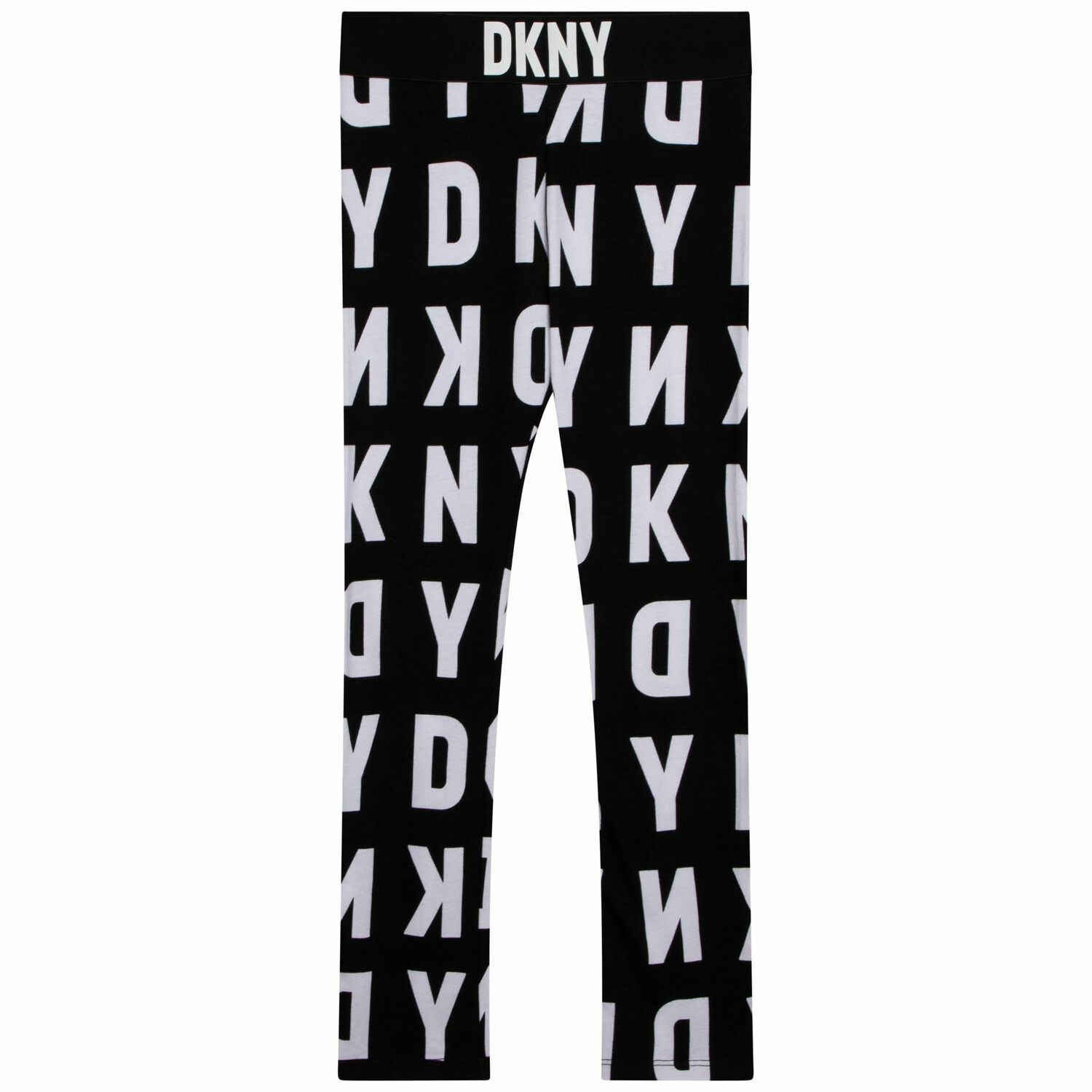 Girls Black & White Logo Leggings, 1, hi-res