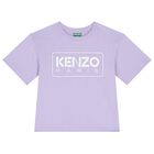 Girls Lilac Logo T-Shirt, 2, hi-res