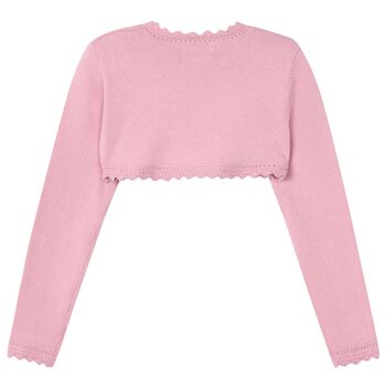 Girls Rose Pink Bolero Knit Cardigan