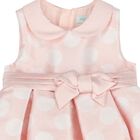 Younger Girls Pink Polka Dot Satin Dress, 1, hi-res