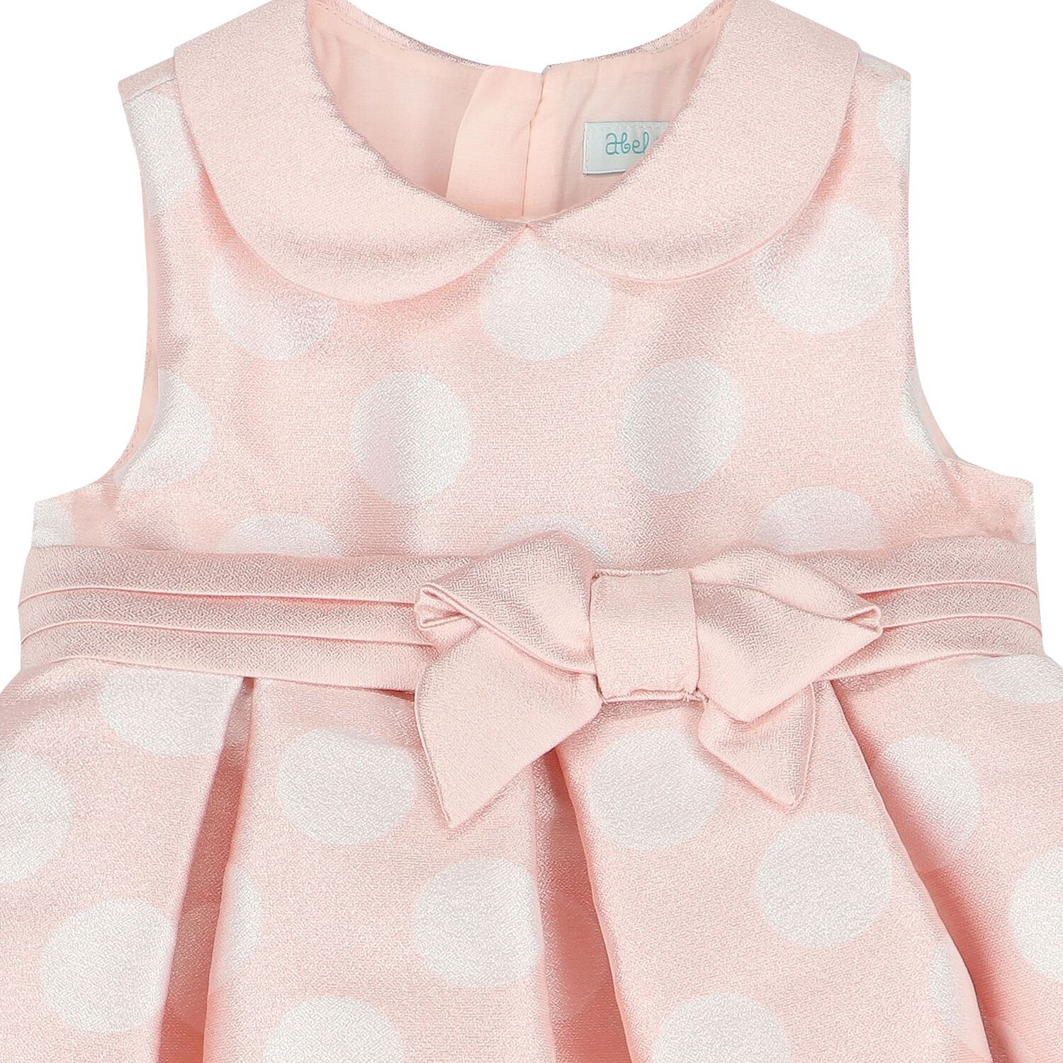 Younger Girls Pink Polka Dot Satin Dress, 1, hi-res image number null