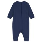Baby Boys Navy Blue Polo Bear Romper, 1, hi-res