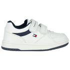Boys White Logo Trainers, 1, hi-res