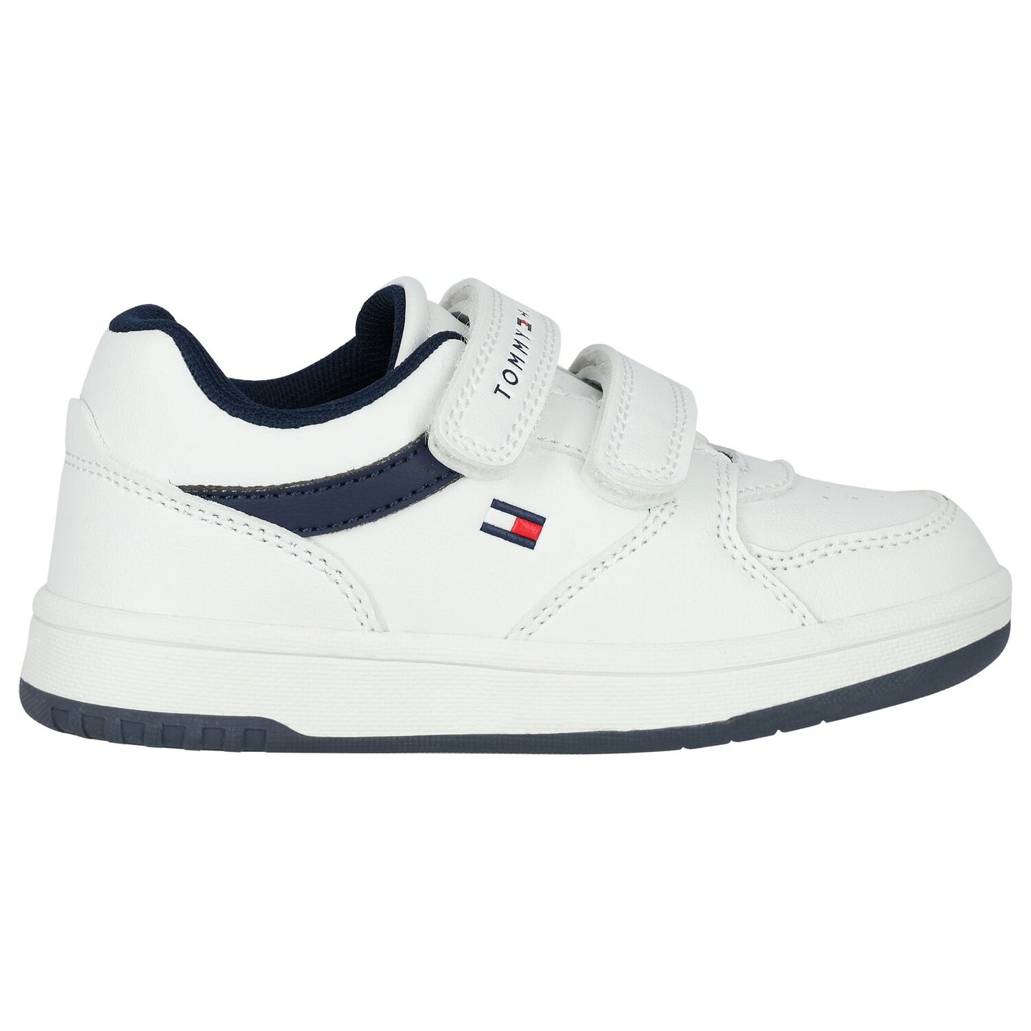 Boys White Logo Trainers, 1, hi-res