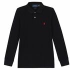Boys Black Logo Polo Shirt , 2, hi-res